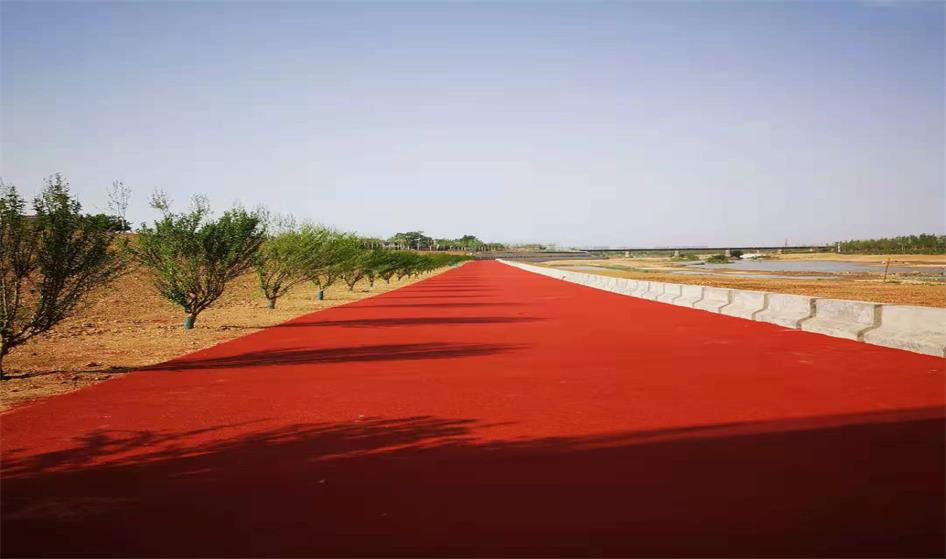 沣西新城沣河绿道彩色陶瓷颗粒防滑路面工程